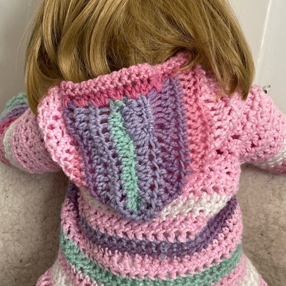 Handmade Crochet Baby Girl Sweater - Picture 2 of 12